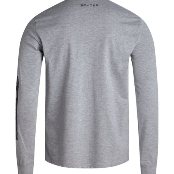 NEW SPYDER Mens Split Logo Long Sleeve - Heather Grey - Picture 3 of 3